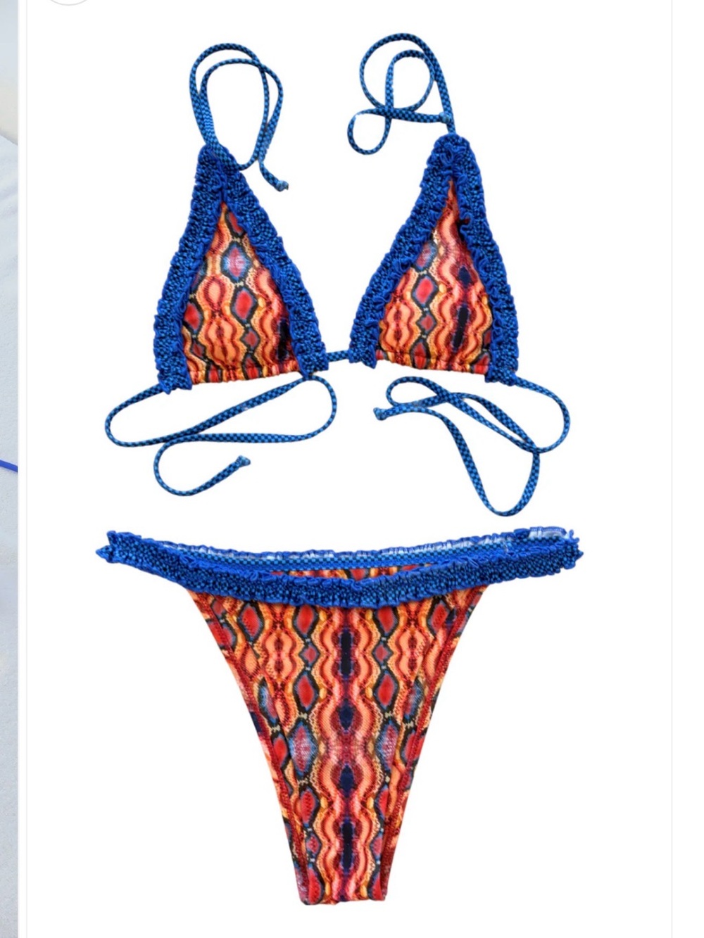 Strawberry milk mob Juniper bikini top (small) bottom (medium), mesh skirt NWT